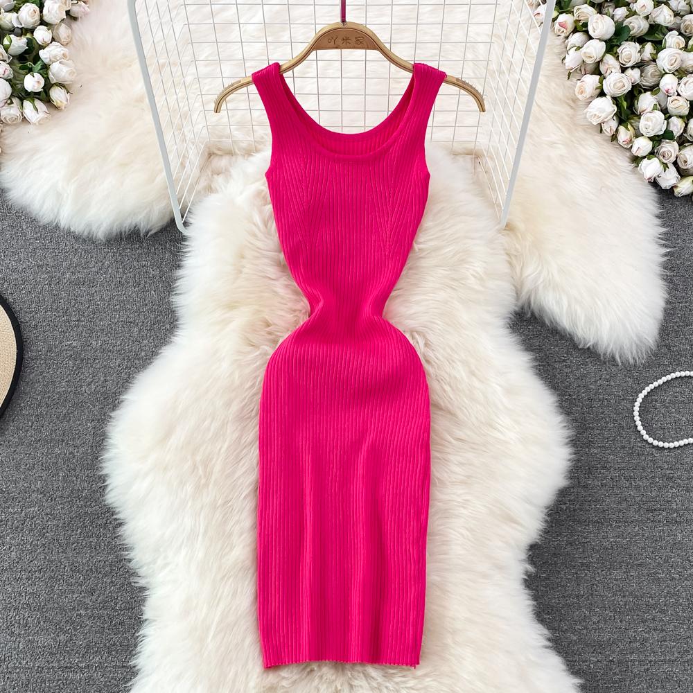 

RUGOD сексуальное женское платье на бретельках, лето 2022, модное тонкое короткое платье без рукавов с круглым вырезом и открытыми плечами