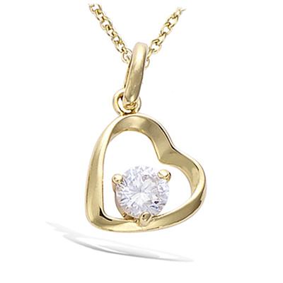 [N5349] - Gold Plated Pendant 'Love' White Gold - 11x11 Mm