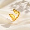 Butterfly Open Rings For Women Stainless Steel Smooth Polished Ring 18K Gold Plated Fashion Jewelry Accessories