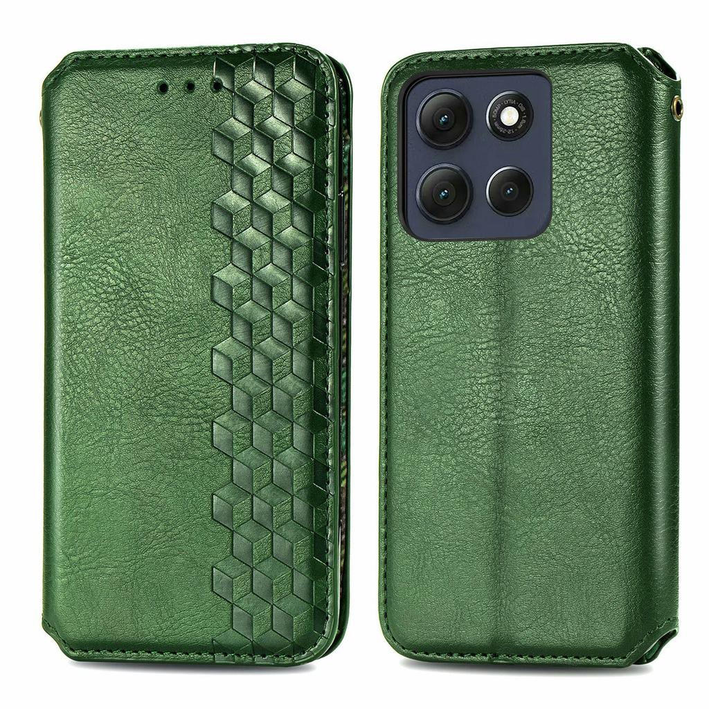 For Motorola Moto G86 Power 5G Case Rhombus Imprint PU Leather Wallet Phone Cover