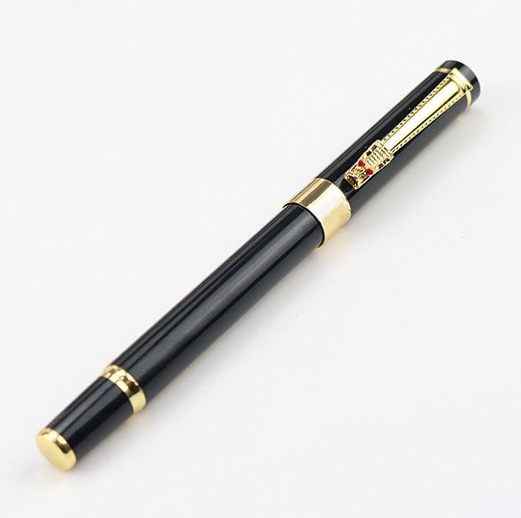 Dragon Clip Metal Pen: Ballpoint, Fountain, Rollerball - Simple & Elegant with Laser Logo.