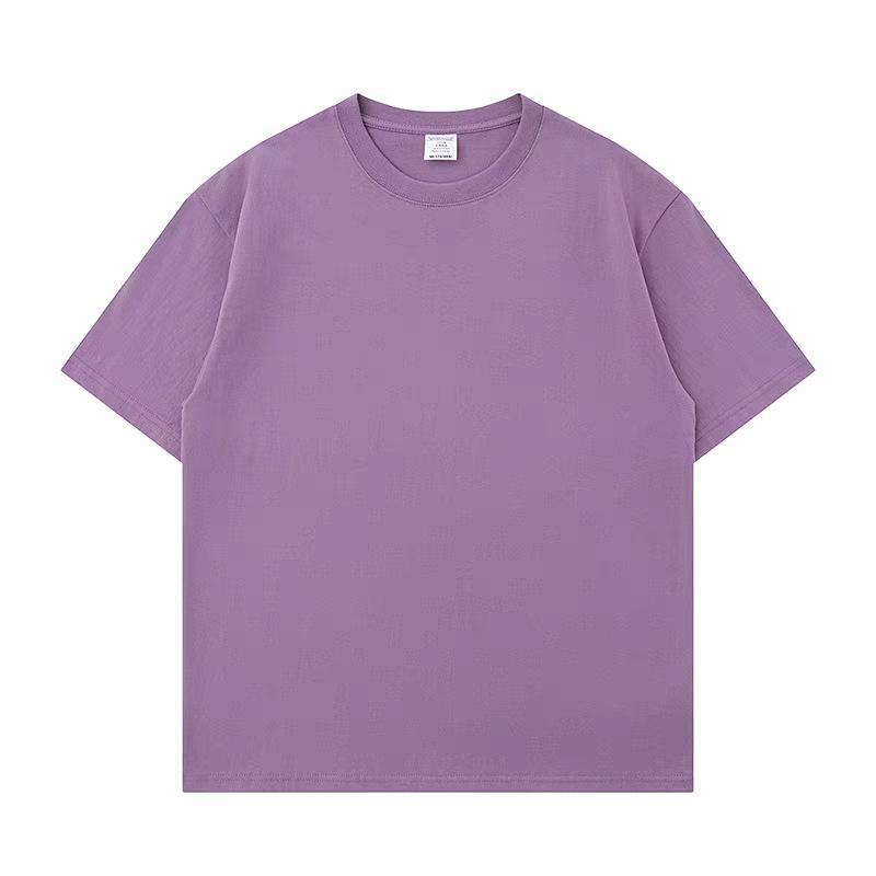 500g Combed Cotton Unisex Solid Color Short Sleeve T-Shirt