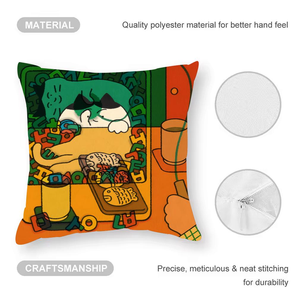 Gomatsu Cushion Cover Anti-dustmite Pillowcase Invisible Zipper Silky Short Plush Sofa Cushion Cover