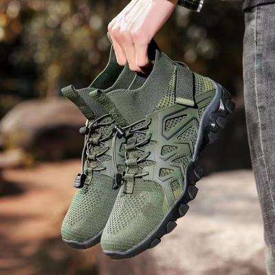 Men's Summer Hiking Shoes Thin High-top Outdoor Hiking Breathable Mesh Quick-drying Non-slip Wading Shoes Fishing
