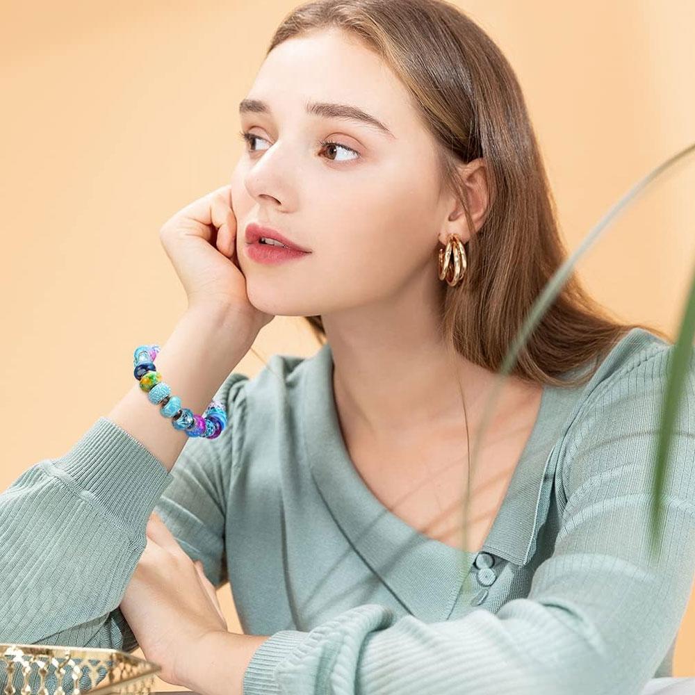 10/20/30pcs Resin European Large Hole Bead AB Color Decorative Bead Spaced Bead Pendant Bracelet Jewelry Making 14x9.5mm