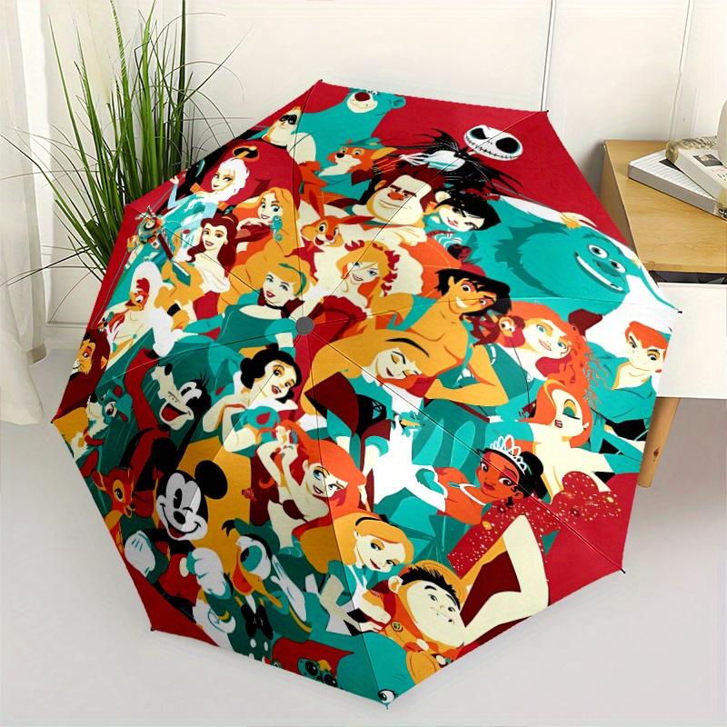 

Mickey & Disney Princesses Cartoon Umbrella, Portable 3-Fold Compact Umbrella, Suitable for Camping, Hiking and Travel, Ideal Easter Birthda