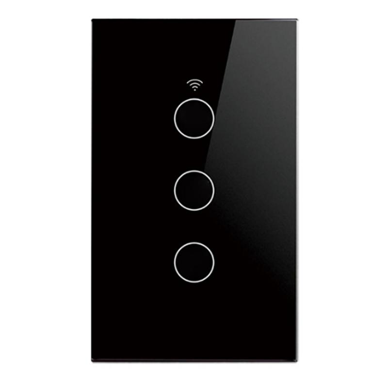 B97A-US Wifi Tuya Smart Wall Switch RF433 3 Gang Neutral Wire Touch Sensor LED Light Switches For Alexa Google Home Smart Home