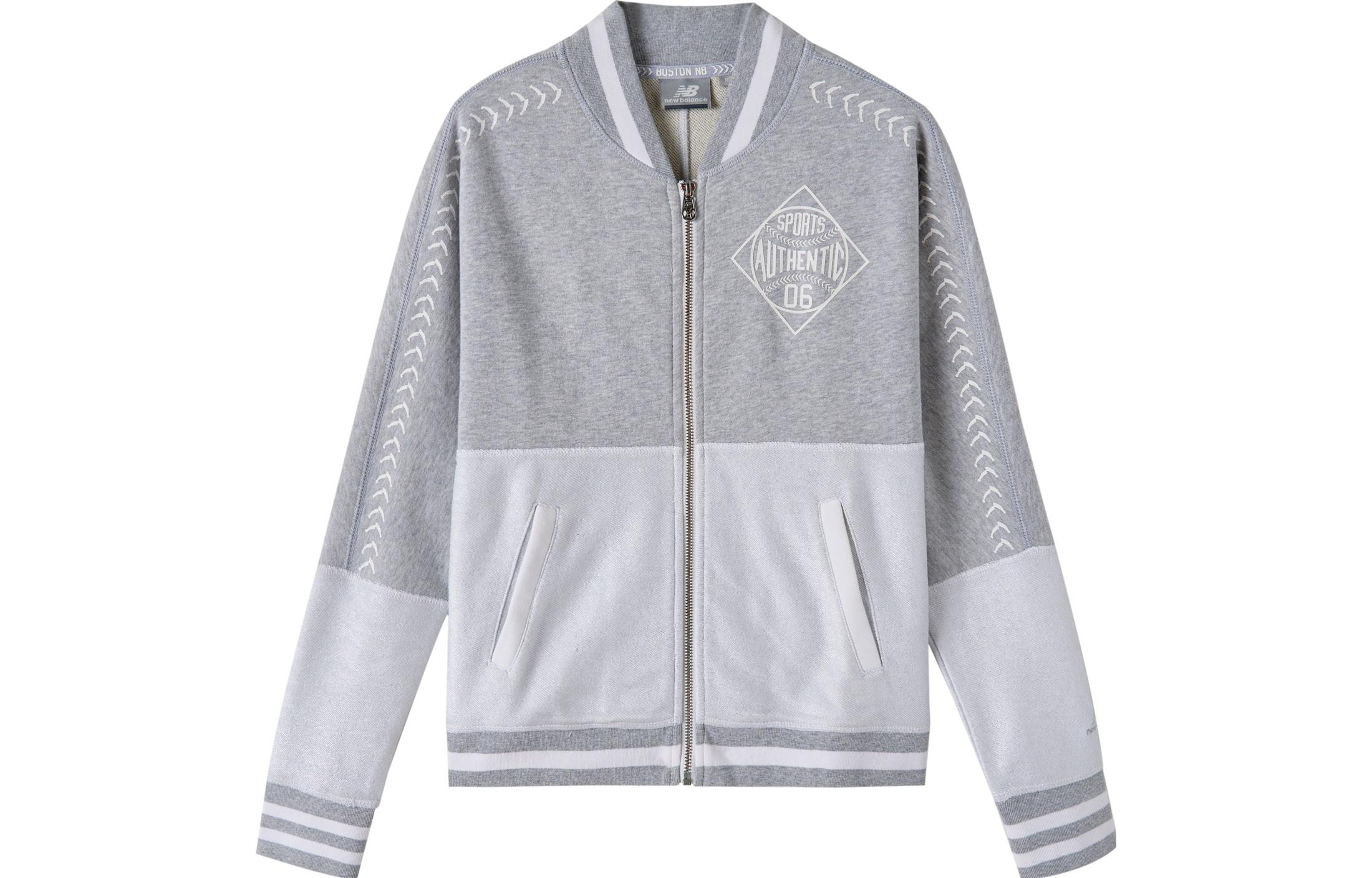 New Balance Sweatshirts Women s Gray V Neck Moderate Cardigan MD551012-GR M