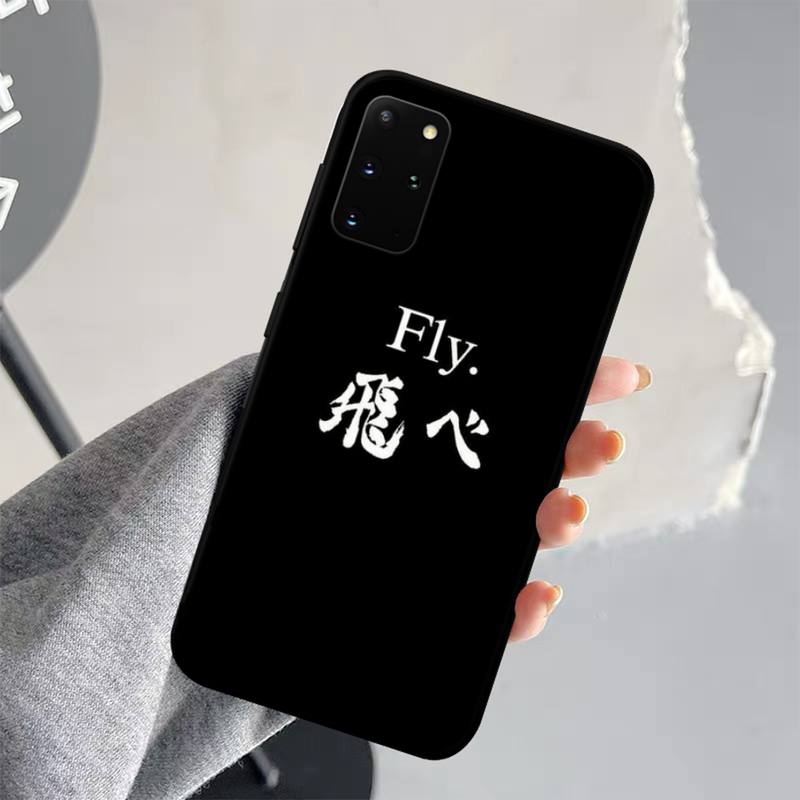Anime Schwarz Haikyuu Volleyball Telefon Fall für Samsung S21 S10 Lite S20 Ultra S9 S8 Plus S7 S6 rand S5 abdeckung