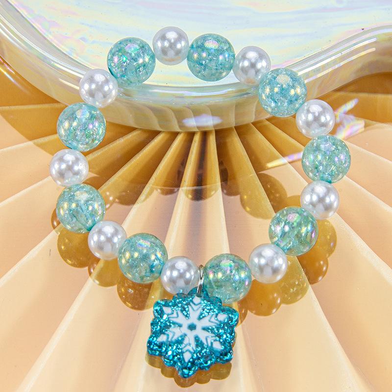 Cute Cartoon Women Bracelet, Beaded Design with Alloy Unicorn, Mermaid and Shell Charm, High Texture Daily Hand Ornaments