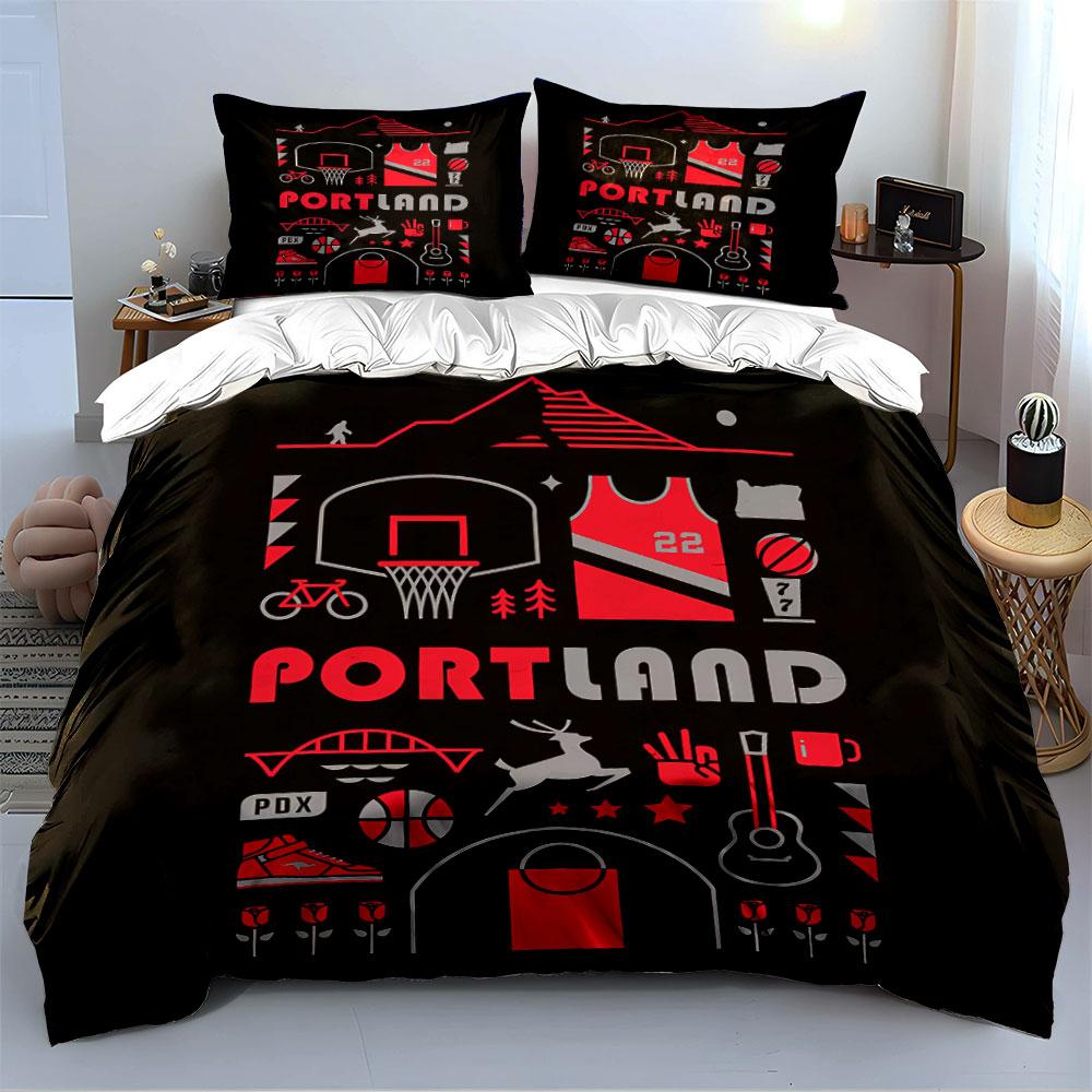 Portland Themed Graphic Design Bedding Duvet Cover Set Duvet Cover Pillowcases (1*Duvet Cover 2*Pillowcases, without duvet insert)