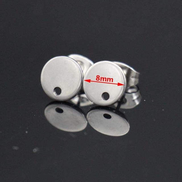 50pcs/lot stainless steel earrings connector findings stud earring post with For DIY Jewelry Making Findings Accessories