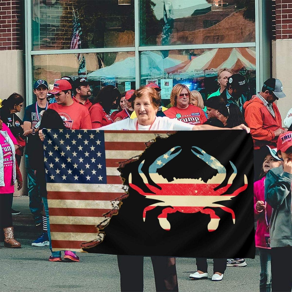 American Flag Vintage Crab Flag 3 X 5 Ft Outdoor Flags Banner Breeze Flag