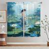 Summer Theme Lotus Pond Kitchen Curtains Livingroom Elegant Room Curtains for Bedroom Decoration Home and Decoration Blackout