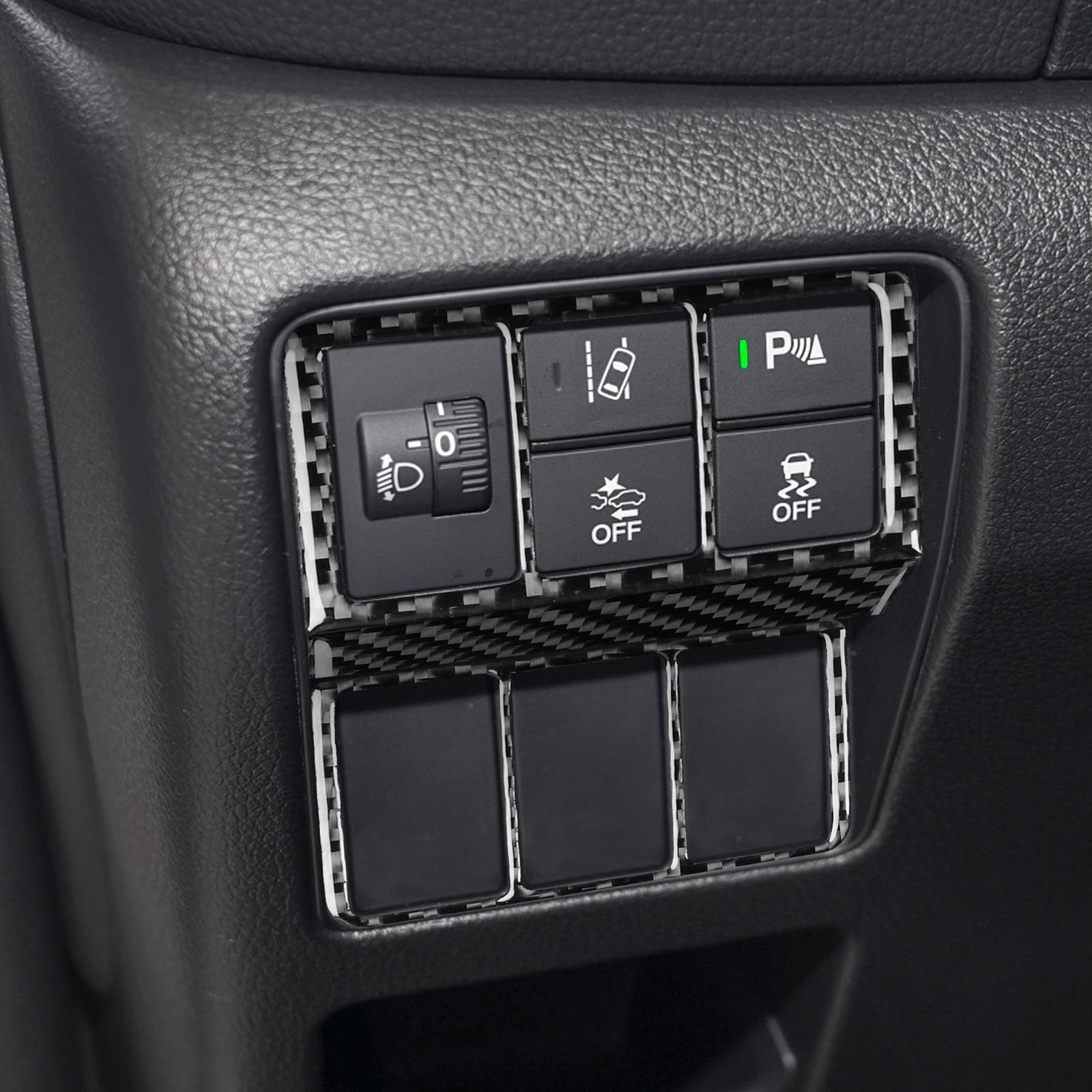Carbon Fiber Dashboard Light Trunk Function Button Trim For Honda CRV CR-V 17-21
