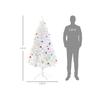 HOMCOM Sapin de Noël artificiel 180 cm avec support et décorations en blanc, idéal pour une décoration festive de Noël
