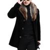 Men Woolen Coat Faux Fur Collar Solid Color Single-breasted Slim Fit Coldproof Top Outwear Autumn Winter Windbreaker Jacket for Daily Wear