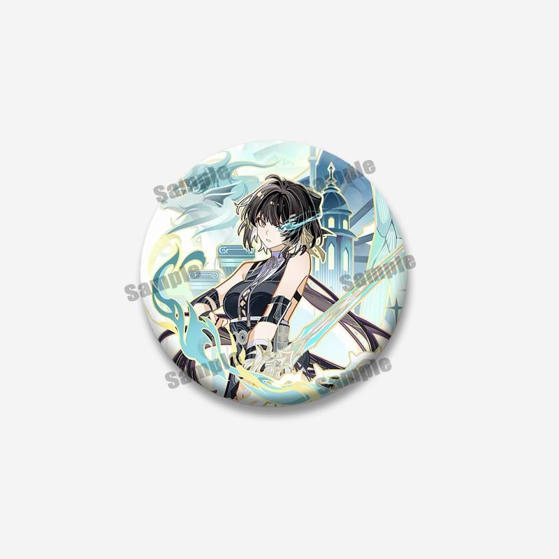 Anime Game Wuthering Waves Hiyuki Carlotta Enamel Pin Cartoon Figure Round Brooches Funny Lapel Badge Jewelry Gifts for Friends