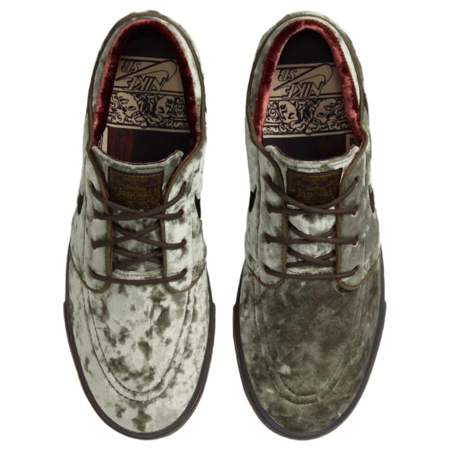 Nike Sb Zoom Janoski OG+ Se Medium Olive Baroque Brown Dark Team Red Velvet Brown  Skateboard Shoes FZ1302-200