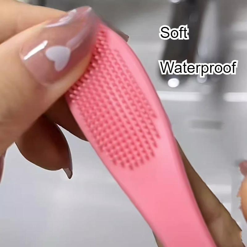 2 Pcs Facial Pore Silicone Cleaning Brush Face Nasal Double-side Massage Brushes Soft Nose Head Wash Brush Beauty Skin Care Clean Tool