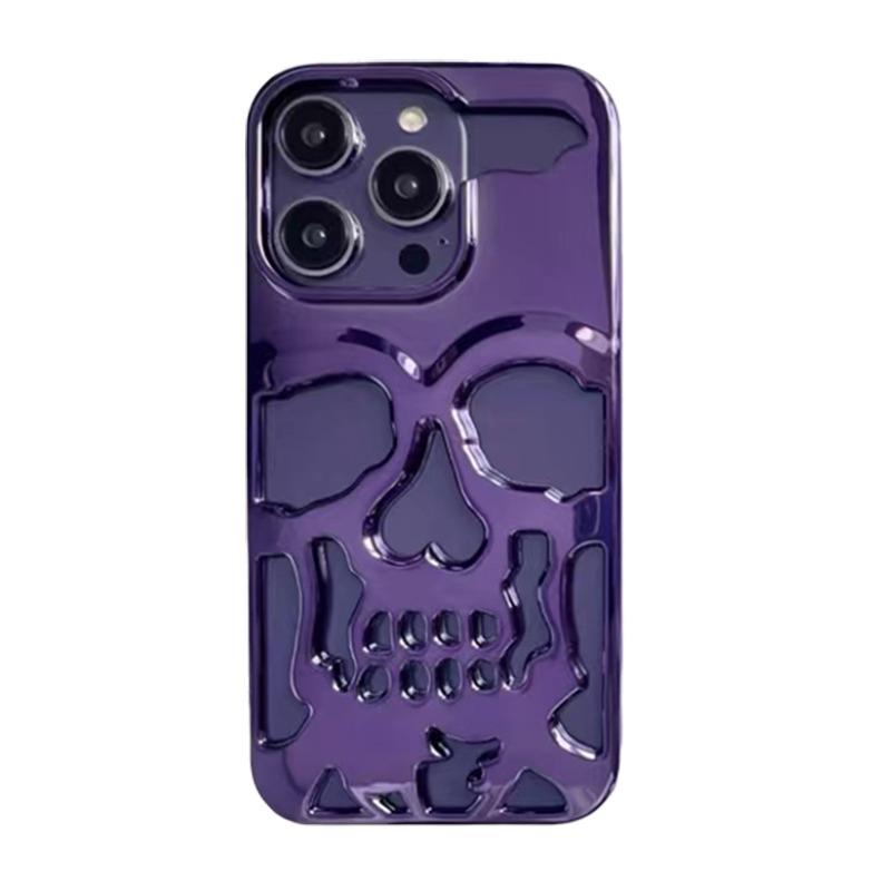 Cool Hollow Heat Dissipation Cool Skull Ghostfa Plating Phone Case For iPhone 17 16 Pro Max 15 14 Plus Air Fashion Slim Cover