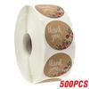 100-500Pcs Vintage Kraft Paper Stickers Scrapbook Gift Stationery Label Stickers Handmade With Love Thank You For The Stickers