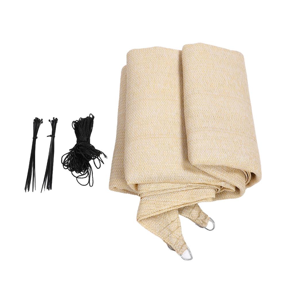 Sun Shade Sail Beige Water Air Permeable PE Rectangle Sun Shade Canopy for Outdoor Garden Terrace