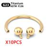 10 Stück Augenbrauen Piercing Schmuck Labret Lippenstecker G23 Titan Septum Piercing Nasenring C-Stab Körperschmuck Für Frauen