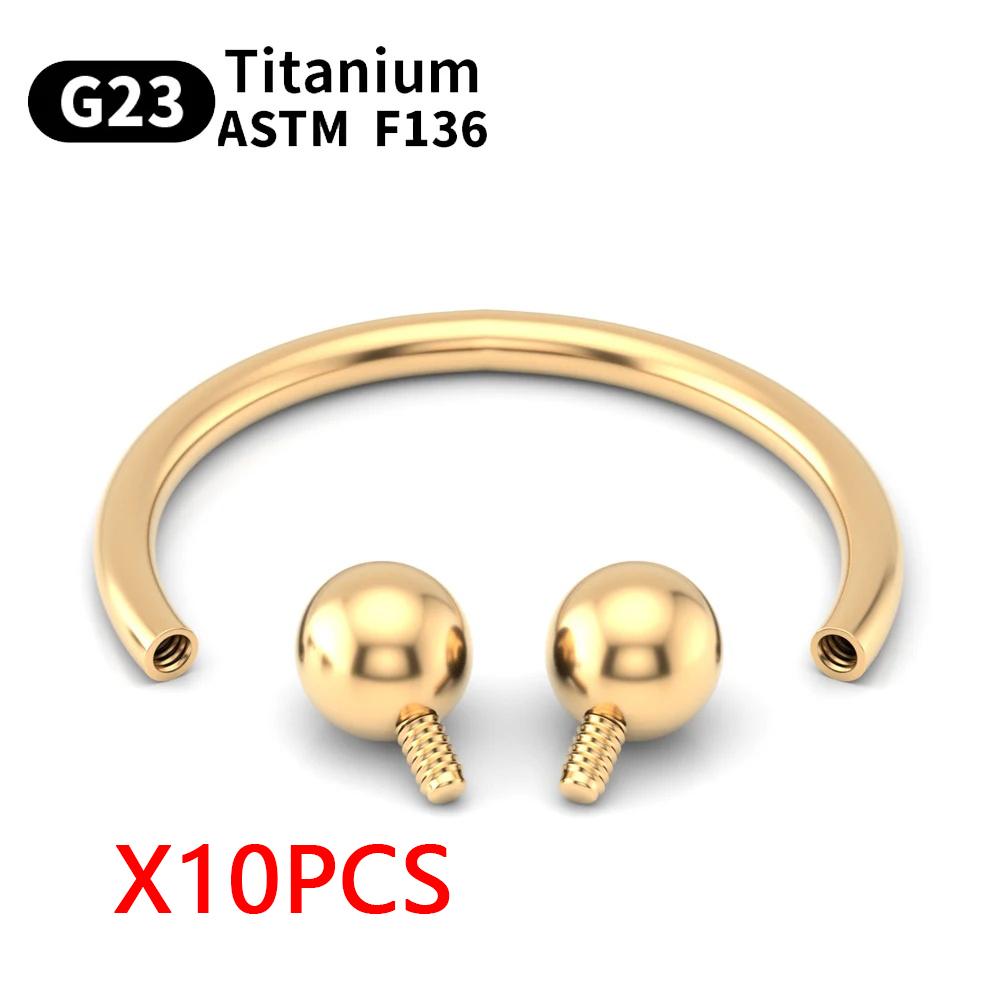 10 Stück Augenbrauen Piercing Schmuck Labret Lippenstecker G23 Titan Septum Piercing Nasenring C-Stab Körperschmuck Für Frauen