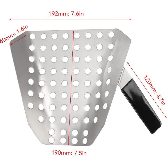 French Fries Scoop Laborsaving Stainless Steel Metal Popcorn Scoop with Holes for Cinema To Fill The Bucket
