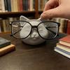 Cute Cat Glasses Holder Small Resin Animal Spectacle Display Stand Desk Eyeglasses Organizer for Office Home Nightstand Shelf Decor