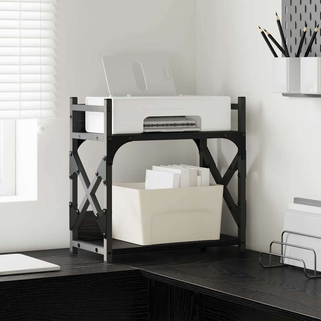Printer Stand Black Oak Effect 40 X 20 X 40 Cm