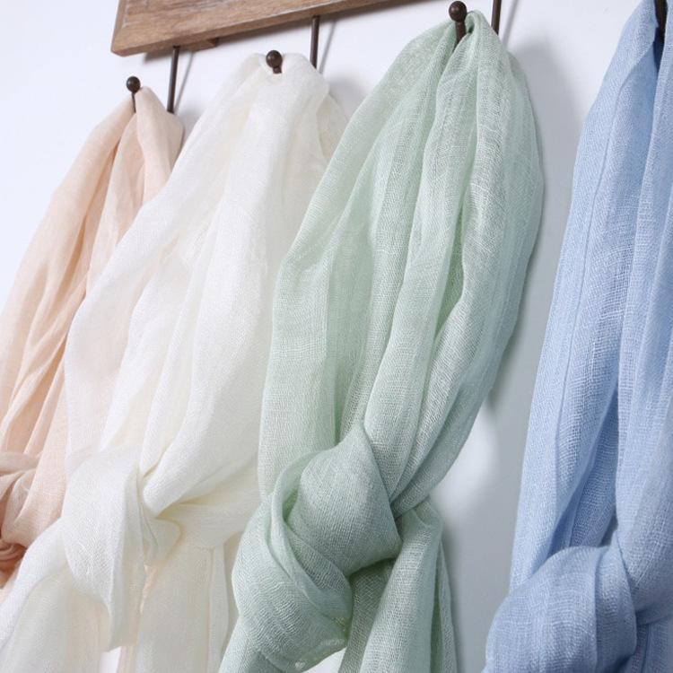 South Korea Dongdaemun Light Linen Scarf, Solid Color Sunscreen Scarf, Source