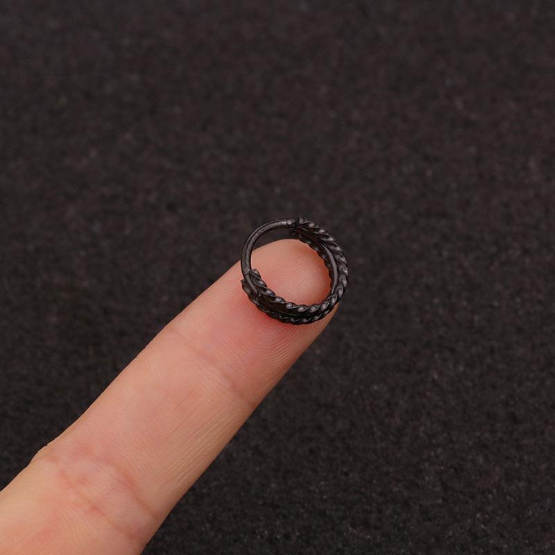 3-Row Twisted Open-Close Ring Ear Piercing Jewelry