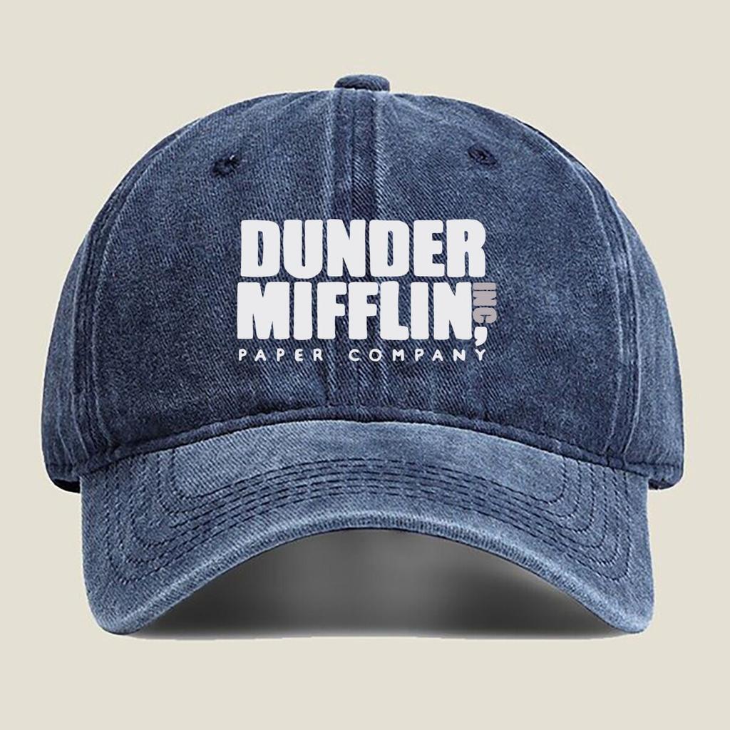 Dunder Mifflin Inc. Logo Fashion Washed Baseball Cap Hat Outdoor Activities