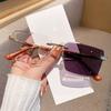 Rimless Cut-Edge Square Photochromic Sunglasses Fashion Sun Glasses with UV400 Protection for Outdoor Daily Wear