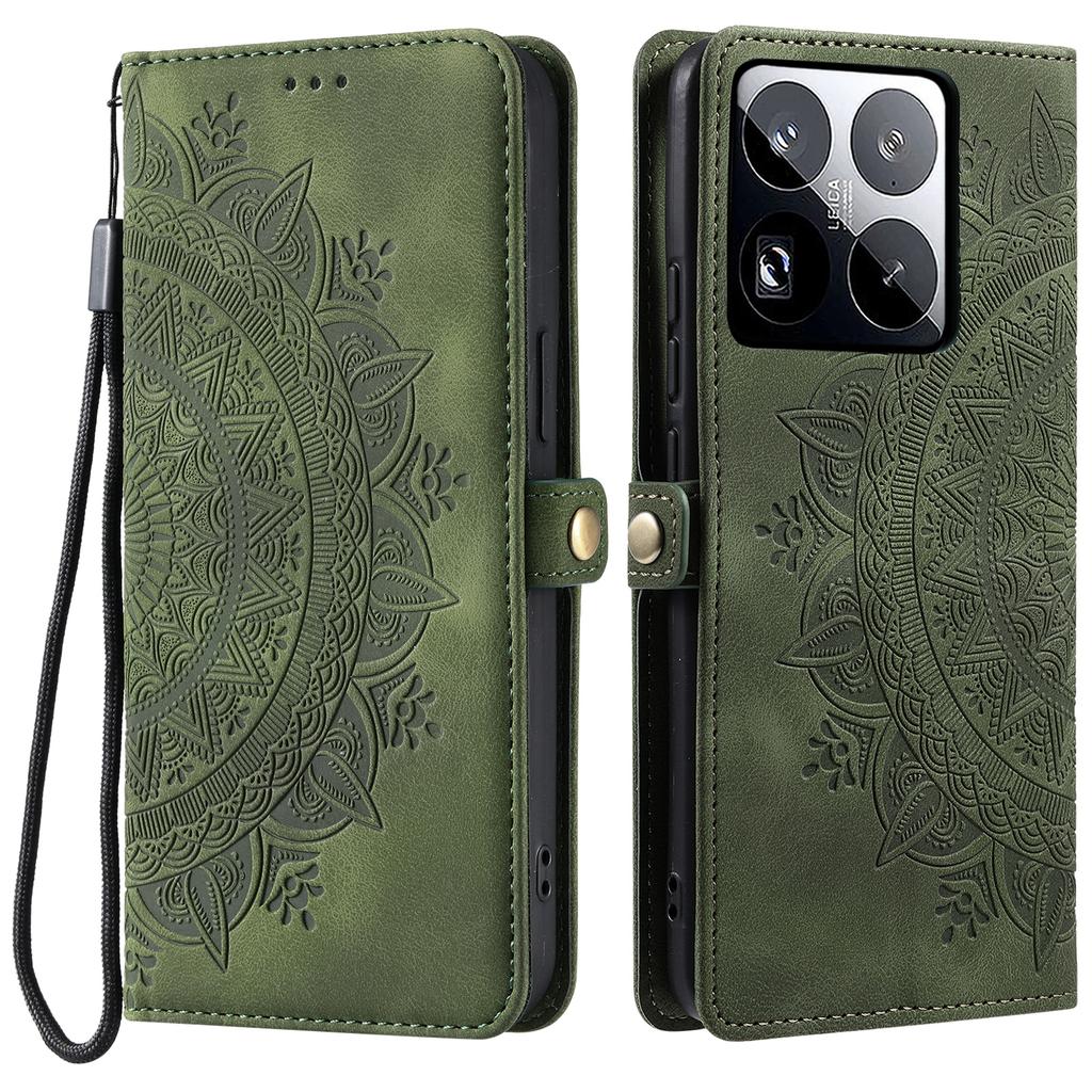 Style 016 For Xiaomi 15 Pro Case Skin Feel Totem Imprinted Wallet Leather Phone Cover