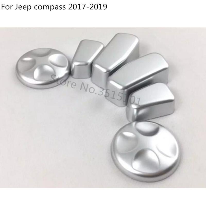 For Jeep Compass 2017 2018 Car Cover Detector ABS Matte Seat Adjustment Knob Button Switch Trim Accessories