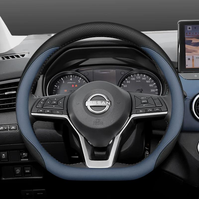 New Leather Car Steering Wheel Cover For Nissan Patrol Y63 Xtrail Kicks Qashqai Versa Sentra Altima Armada 2011-2026 Accessories