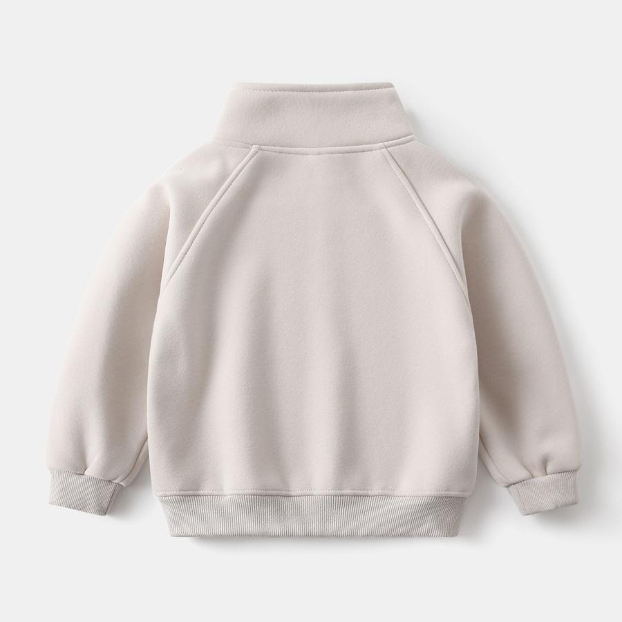 Pulover din fleece pentru copii 2026 nou băieți toamnă și iarnă jachetă caldă din fleece fermoar bebeluș guler înalt pulover la modă