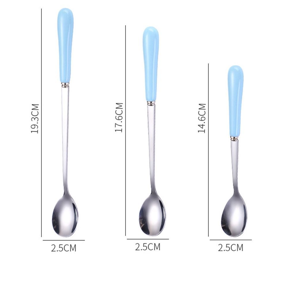 Dessert Espresso Ceramic Handle Stainless Steel Teaspoon Stirrer Coffee Spoons Stirring Tool