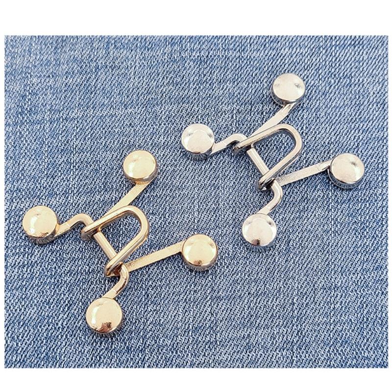 Jeans Fastening Buckle Alloy Adjustable Tighten Button for Loose Pants Jeans Waist Tightener Pin