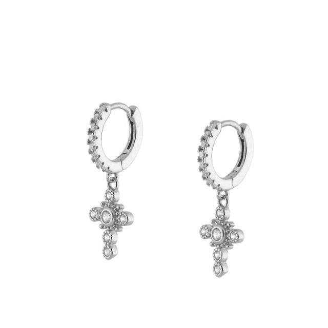 Crmya Yellow Silver Plated Stud Dangle Earrings For Women Cubic Zirconia Hoop Earrings For Women Bohemian Earings Jewelry