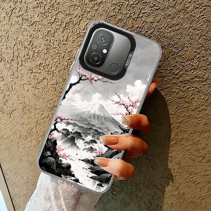 Japanese Minimalist Pine Tree Shockproof Phone Case for Xiaomi Poco X7 X6 X5 X3 Pro F7 Ultra M8 Redmi 15C 15 14C 13C 12C 10C 13
