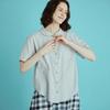 CHIQUITA Round Shirt Sleeveless (Cotton) Sky 232301Ssk