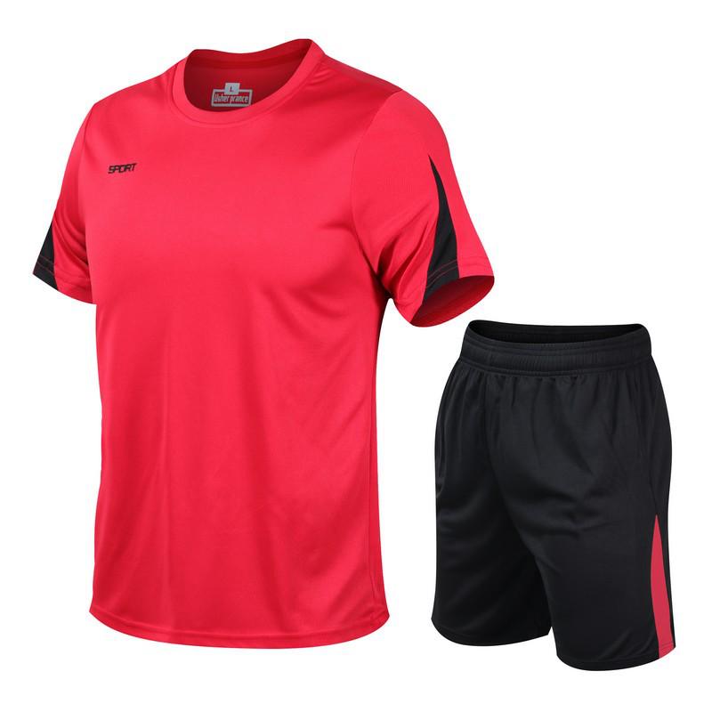 Summer Sports Suit Men's Large Size Quick-drying Breathable Running Clothes Loose Casual Fitness Short-sleeved New Sports