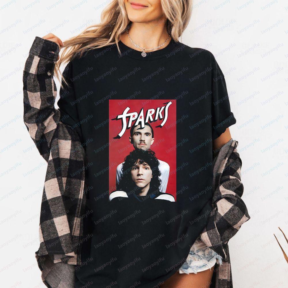 Sparks Band Rock Band Casual Stylish LongSleeved TShirt for Unisex and WoUnisex with Neutral Trendy Pattern In Large Size