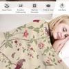 Laura Ashley Flowers Brids Throw Blanket Heavy Luxury St Thermal Blankets