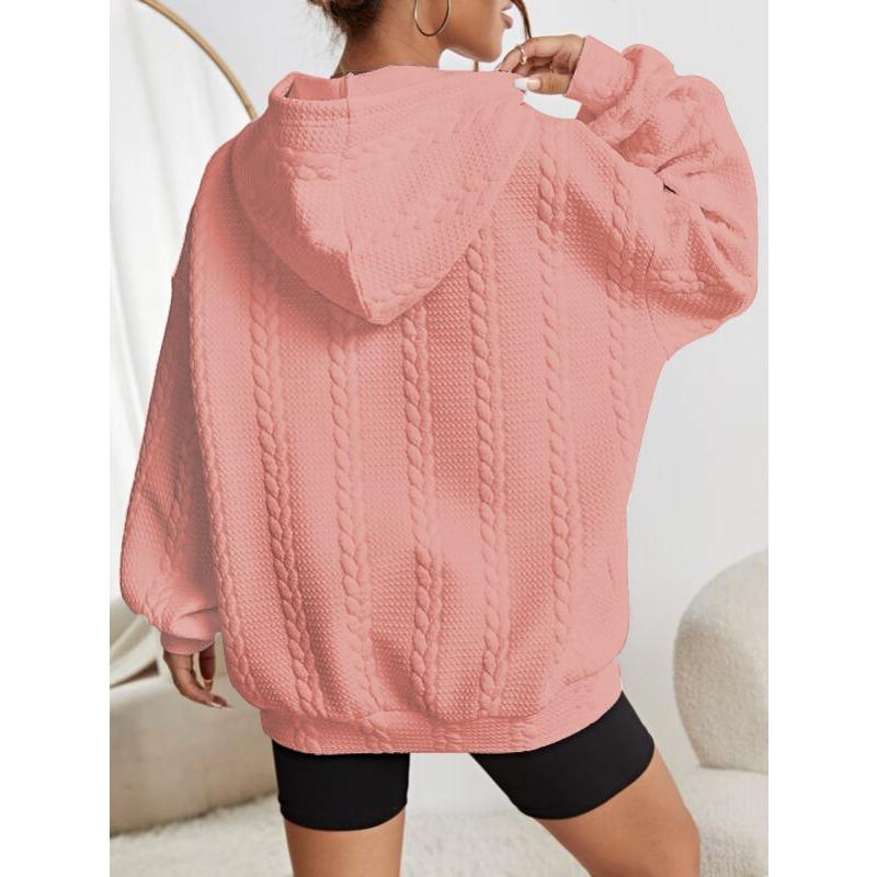 Women's Fashion Casual Solid Color Print Long Sleeve Hooded Hoodies & Sweatshirts