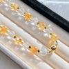 10Mm Autumn And Winter Natural Citrine White Crystal Design Sense Collarbone Chain Necklace